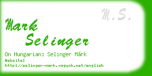 mark selinger business card