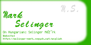 mark selinger business card